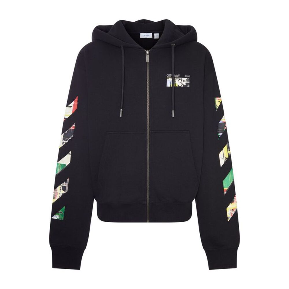 Off-White Men Industrial Arrow Zip-Up Hoodie